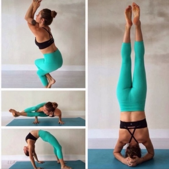 Lululemon Wunder Under High Rise Crops Bali Breeze Roll Down Crop Leggings 8 - Picture 2 of 14